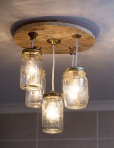 DIY Mason jar chandelier complete e